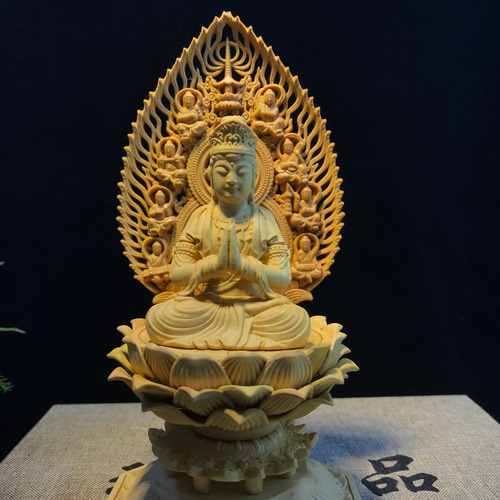 普賢菩薩 真言密教 仏教工芸品 仏師で仕上げ品 木彫仏像 極上品 彫刻