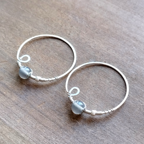 kunne cup（月）のニンカリ【アイヌの耳飾り・ピアス】グレームーン