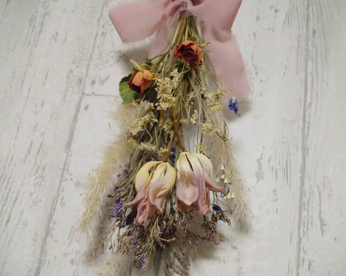 チューリップのドライフラワーブーケスワッグ スワッグ Shiomi 通販