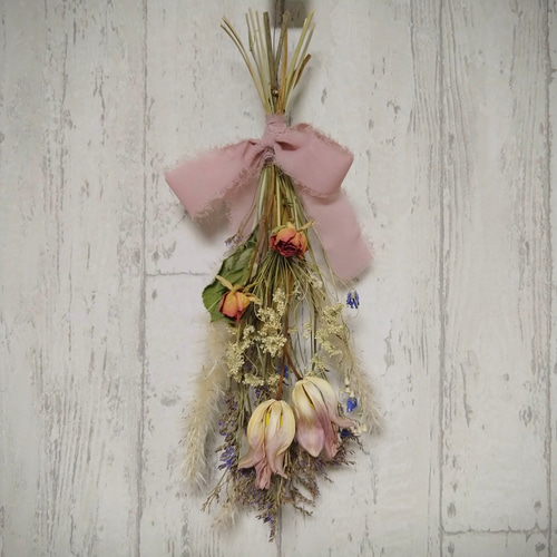 チューリップのドライフラワーブーケスワッグ スワッグ Shiomi 通販