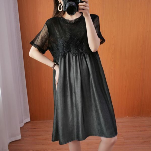 黒いレース半袖チュニック mode-8426_00.jpg?basethum=225