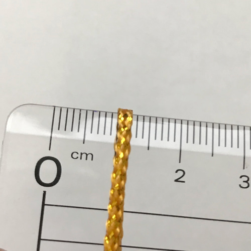 10m 組紐 ④番 金色 ラメ紐 幅2mm 紐 平紐 金銀ラメ入り リボン  