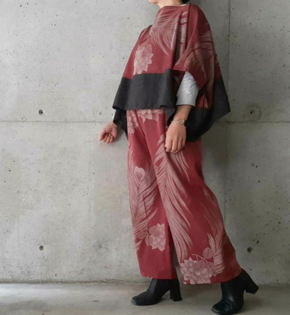 春色3カラー✧ 着物リメイク 絹のワイドパンツ | vlamor.com