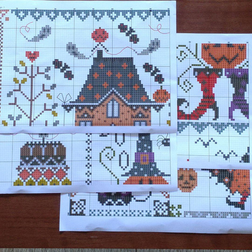 送料無料】☆ハロウィンガール／ライトグレー14CT☆クロス