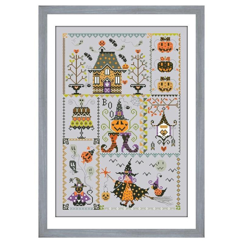 送料無料】☆ハロウィンガール／ライトグレー14CT☆クロス