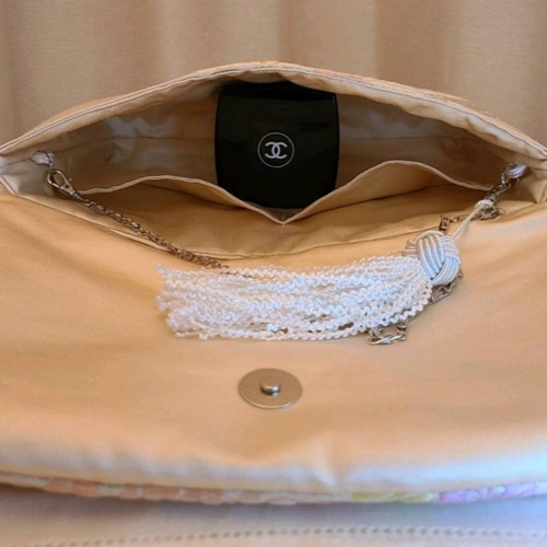 Creema限定♡母の日】花模様シルク着物帯の2waysクラッチバッグ