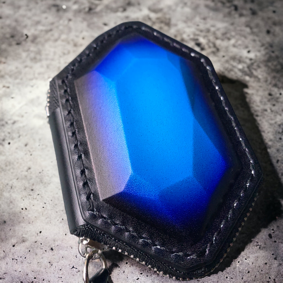 【Polyto】革の宝石アクセサリーケース(ブルー) 4枚目の画像