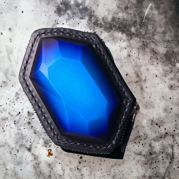【Polyto】革の宝石アクセサリーケース(ブルー) 3枚目の画像