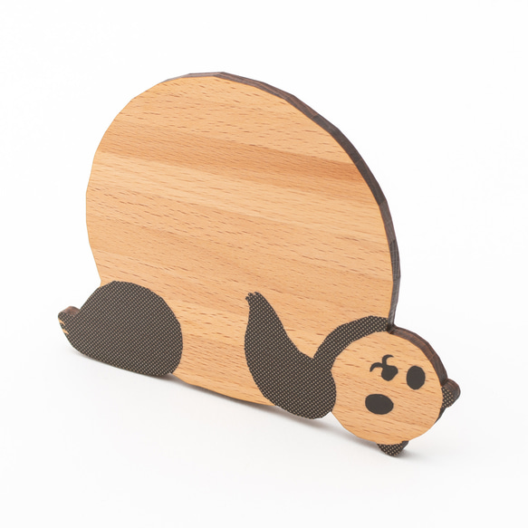 【ほっこりティータイム】木製コースター manpuku ぱんだ 4枚目の画像