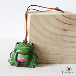 カエル本革　バッグチャーム　贈り物　 3枚目の画像