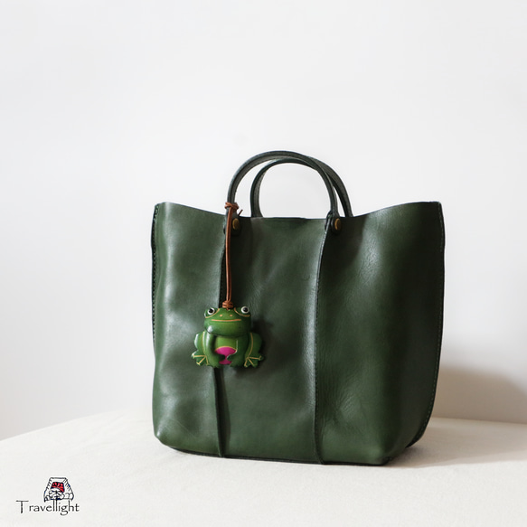 カエル本革　バッグチャーム　贈り物　 5枚目の画像