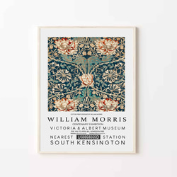 レトロ シック モダン アート ポスター モノクロ ウィリアム モリス 北欧 ゴージャス ウォールアート 特大も有 1枚目の画像