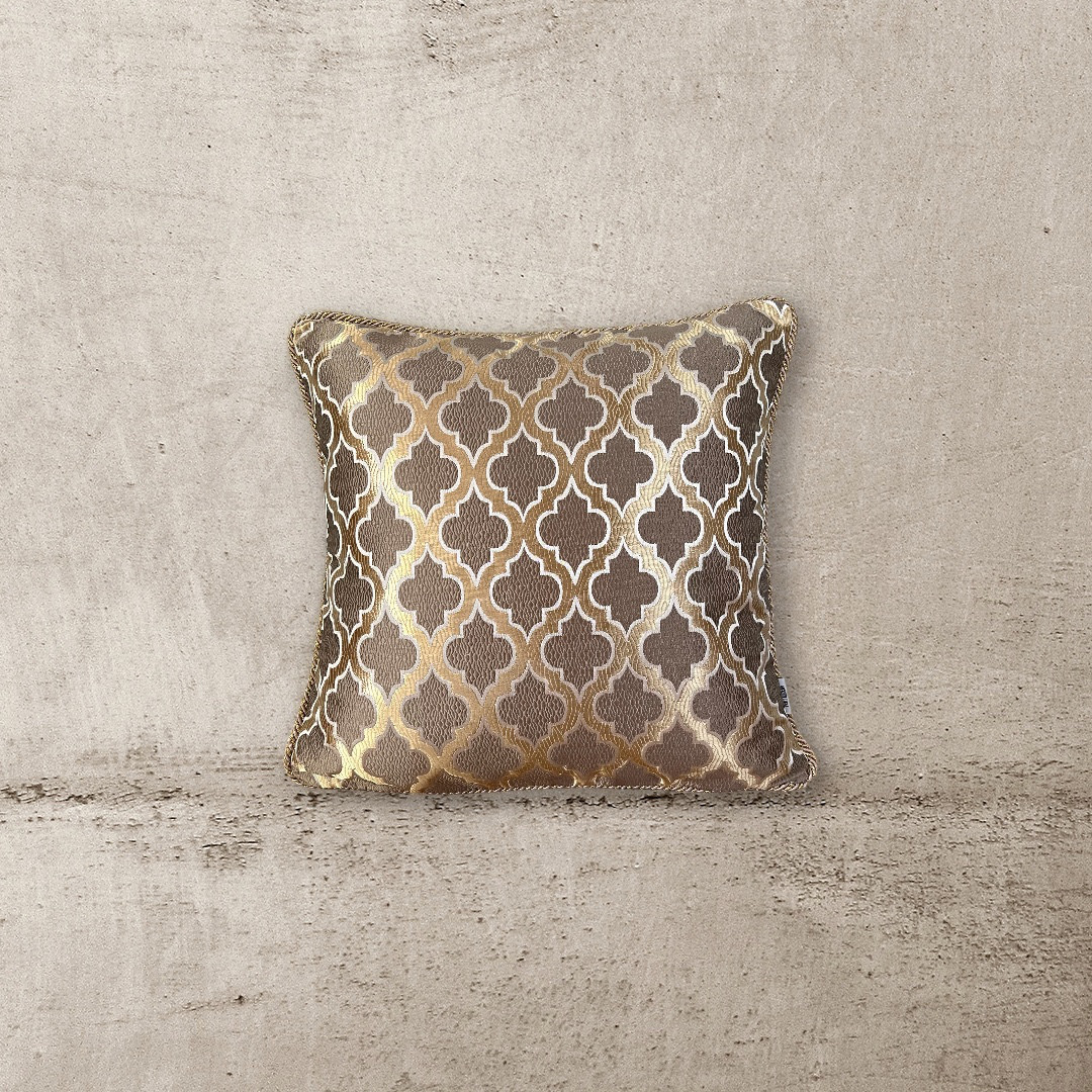 本格　モロッカン生地のクッションカバー　ラーハ　トープ45×45