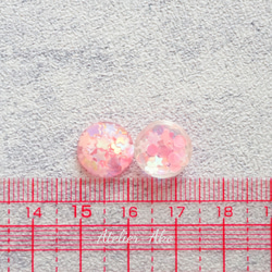 10個♡カボション　ピンク　レジン　スター　フラワー　ホログラム 2枚目の画像
