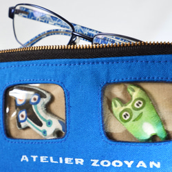 特急ズーヤン　メガネケースサイズのファスナーポーチ 2枚目の画像