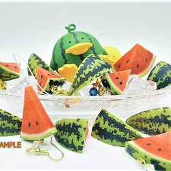 スイカ大サイズ☆リアルな食品サンプルのフルーツピアス 11枚目の画像