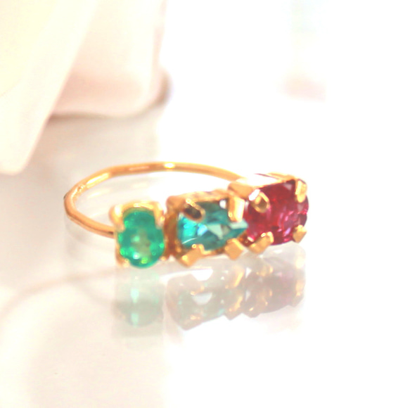 - shuwa shuwa - k18gp Ruby & Emerald & Apatite Pendant Top 3枚目の画像