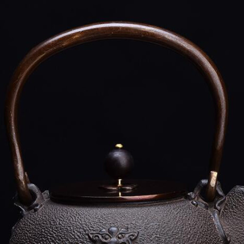 ☆新品☆南部鉄器 ダブルリング 提梁壺 鉄瓶 銅製蓋 銅製取っ手