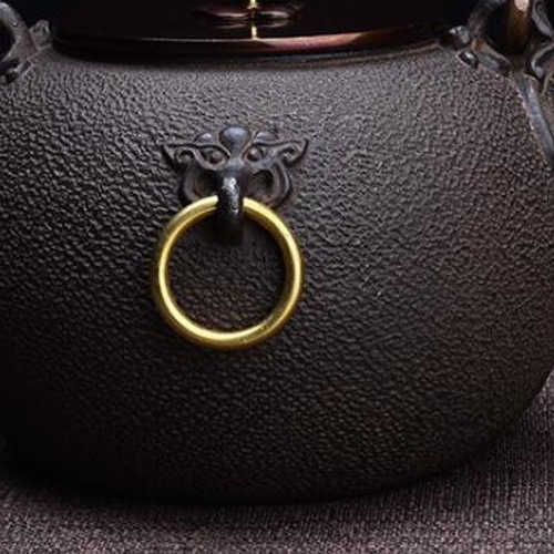 ☆新品☆南部鉄器 ダブルリング 提梁壺 鉄瓶 銅製蓋 銅製取っ手