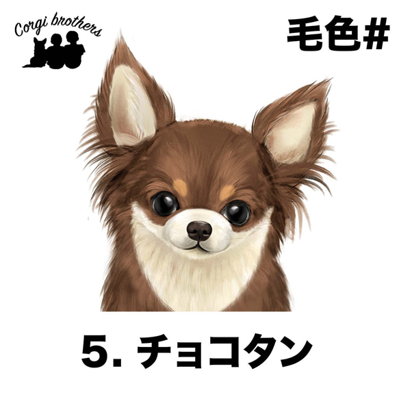 【 チワワ  水彩画風 毛色6色 】　マグカップ　お家用　プレゼント　犬　うちの子　犬グッズ　プレゼント 6枚目の画像