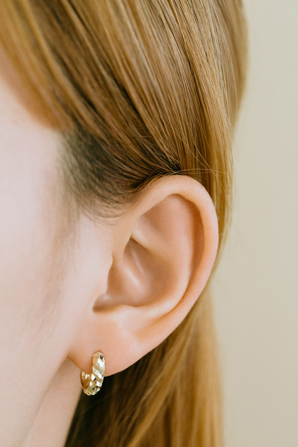 14K金 ゴールド 耳 鼻 軟骨 ニップル ヘリックス トラガス メンズ レディース フープ ピアス リング イヤリン 5枚目の画像