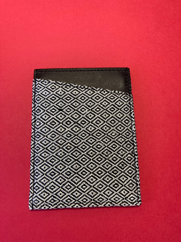 カードケース 薄型 スリム キュッシュレス 両面カードケース　ざざんざ織 4枚目の画像