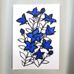 【切り絵】原画　A5サイズ　balloon flower 1枚目の画像