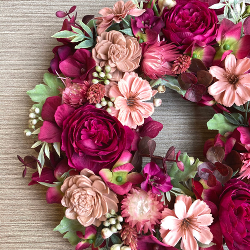 クリスマスリースハロウィンリースワインコットン