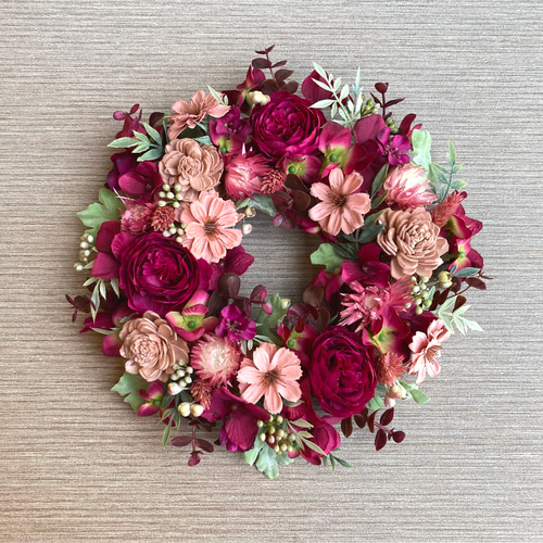 クリスマスリースハロウィンリースワインコットン