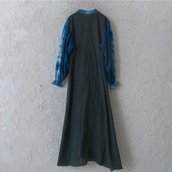 泡泡袖喇叭連衣裙 / Mikawa Textile 第5張的照片