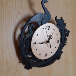 木工　Peacock壁掛け時計(送料無料) 2枚目の画像