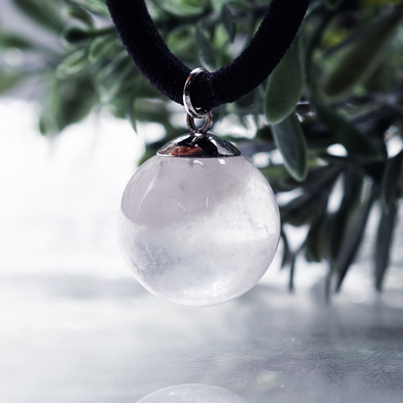 天然水晶の一粒ボールヘアゴム　～Cristina 8枚目の画像