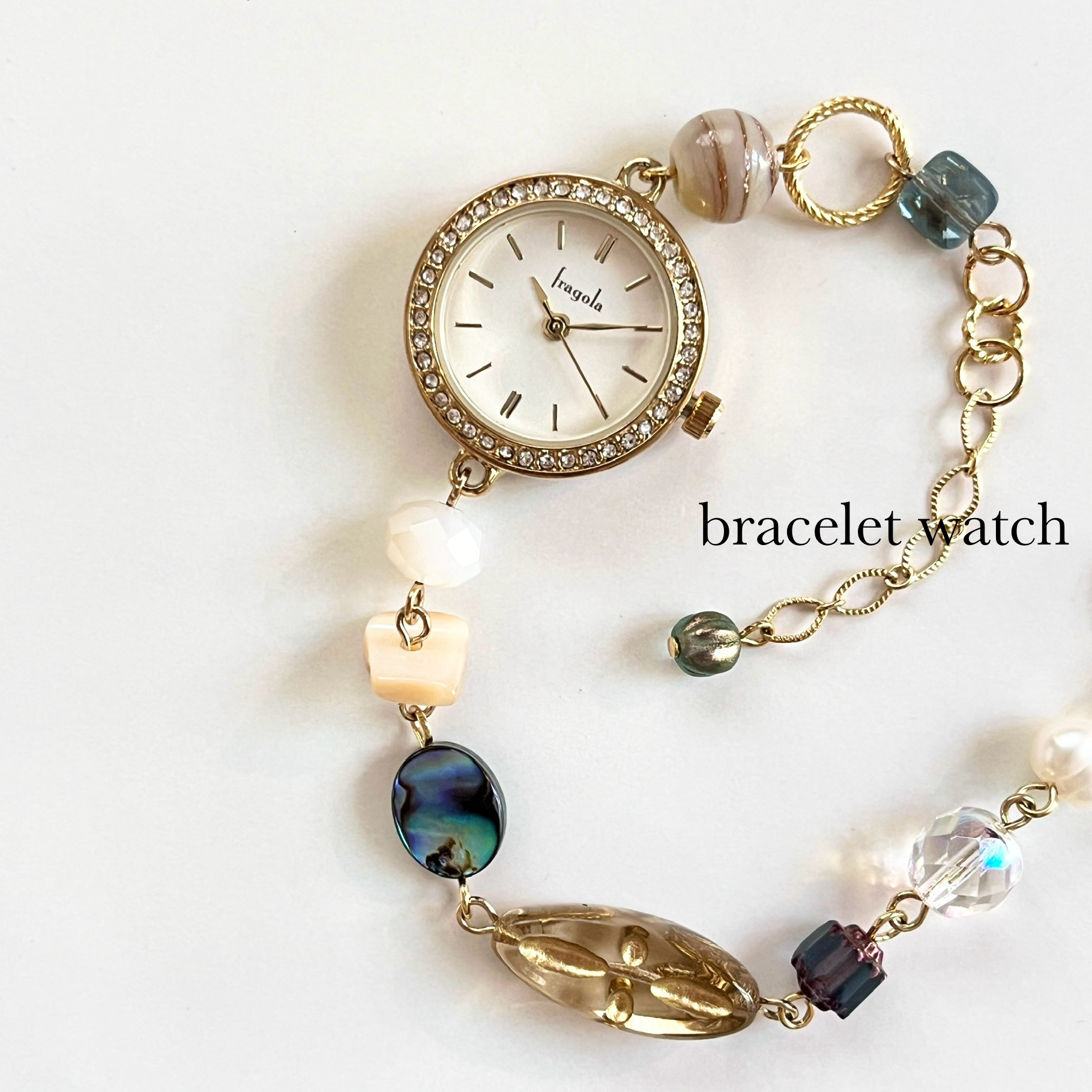 一点物ブレスウォッチ　ブルー　シェル　文字盤小さめ