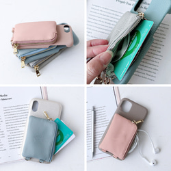 ポケットポーチ付きiphone17 16e 15 SE3 xperia galaxy Pixel スマホケース 刻印 5枚目の画像