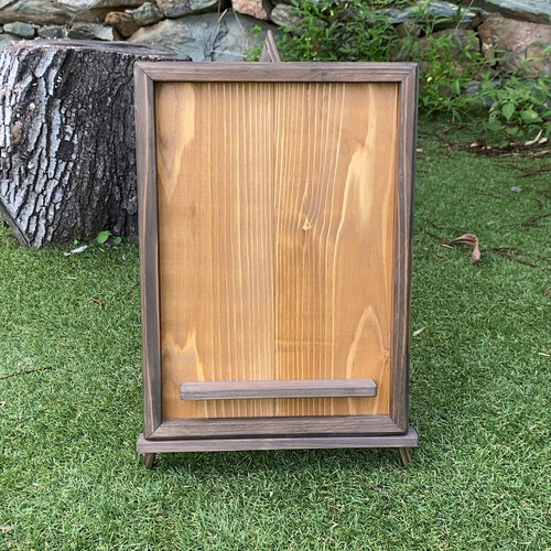 木製掲示板イーゼルタイプ ウォルナット&オークカラーver. 【受注生産  