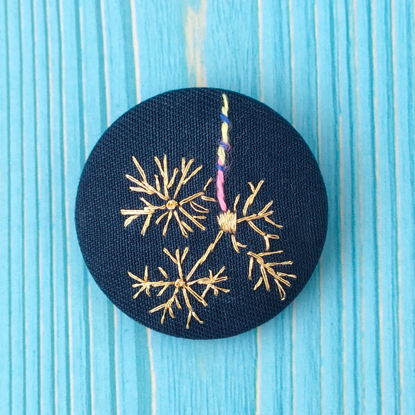 線香花火の刺繍ブローチ 4枚目の画像