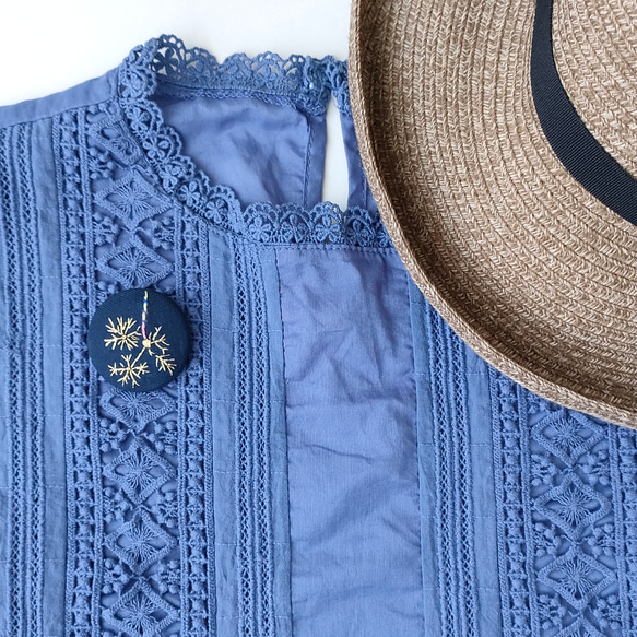 線香花火の刺繍ブローチ 3枚目の画像