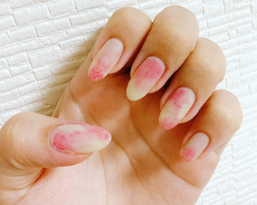 ニュアンスネイル 桃 マーブル ぷっくり 春 ネイルチップ ハンドメイド ニュアンスネイル 桃 マーブル ぷっくり 春 ネイルチップ ハンドメイド