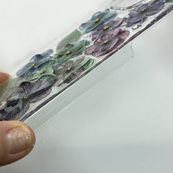 紫陽花のスマホケース　ステンドグラス風コスパ最高 iPhone ケース 3枚目の画像