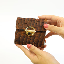 【カットクロコギャルソン/全5色】身軽に決める大きく開く小さいギャルソンミニ財布【カッティングクロコ】 2枚目の画像