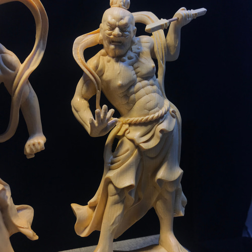 仏教美術 金剛力士像（阿形 吽形）仁王像 彫刻 災難除去 極上品