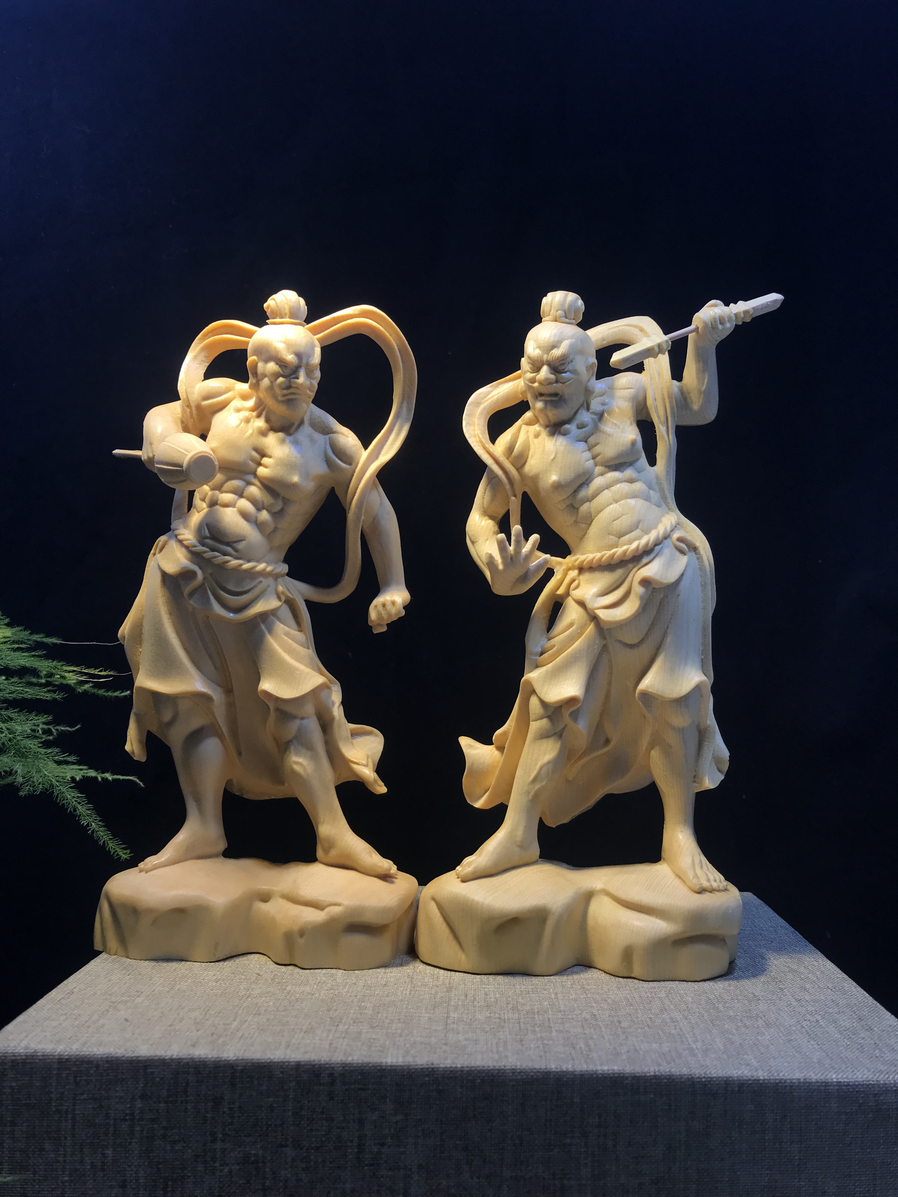仏教美術 金剛力士像(阿形 吽形)仁王像 彫刻 災難除去 極上品 仏教美術 金剛力士像(阿形 吽形)仁王像 彫刻 災難除去 極上品