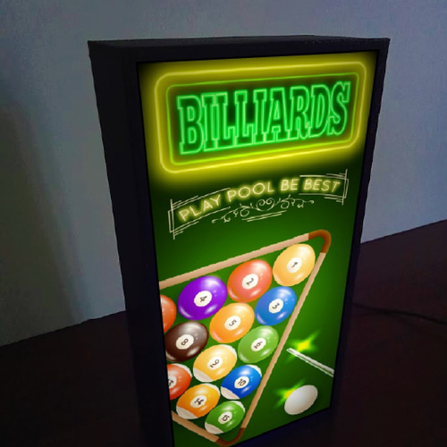【オーダー無料】ビリヤード プールバー 壁掛け 看板 置物 雑貨 ライトBOX オーダー無料】ビリヤード プールバー 壁掛け 看板 置物 雑貨