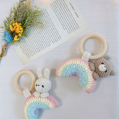 くまさん/ うさぎさん ♡ 虹の歯固めラトル✭ | www.avredentor.com.br