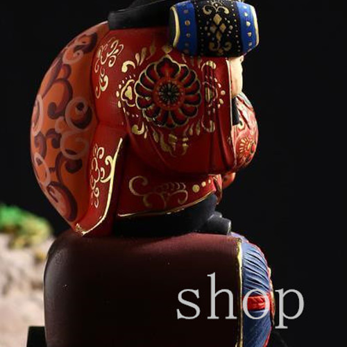 MD447『大黒天』仏教美術 ヒノキ製高級木彫り東洋風水細密彫刻