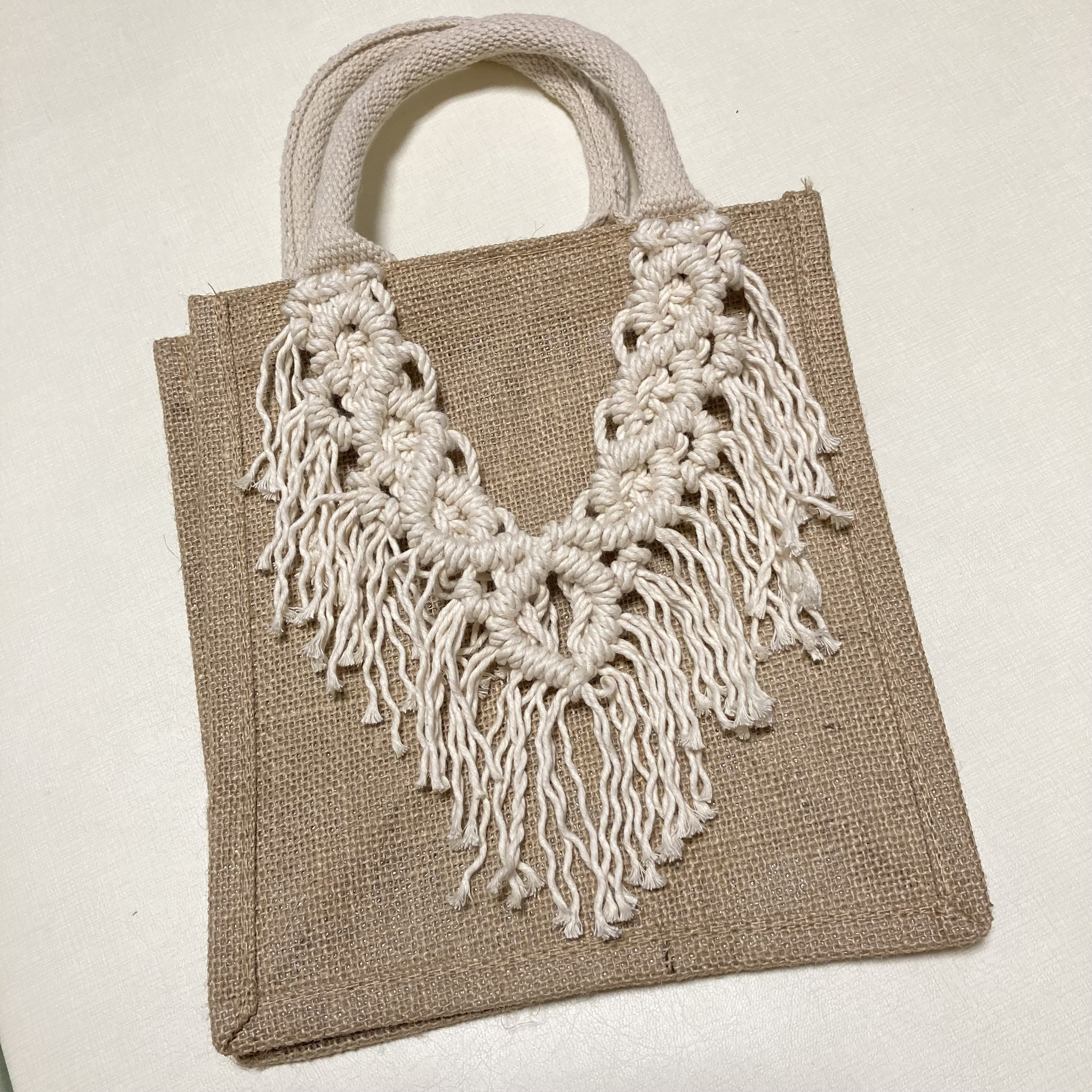 マクラメジュートバッグ/Macrame Bag - YouTube