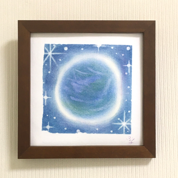 【絵画】箱舟の星へ《ポストカード+おまけ付》パステルアート　癒し　地球　青 11枚目の画像