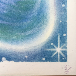 【絵画】箱舟の星へ《ポストカード+おまけ付》パステルアート　癒し　地球　青 5枚目の画像