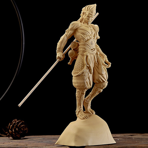 木彫り 仏像 斉天大聖孫悟空 仏教工芸品 精密細工 彫刻 木製 手仕上げ品 孫悟空☆斉天大聖 木彫 総檜木材 彫刻 StarTreet 通販 14349321