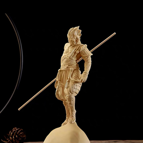 孫悟空☆斉天大聖 木彫 総檜木材 彫刻 StarTreet 通販 14349321